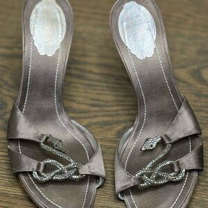 Rene Caovilla Grey Jeweled snake Serpent Heels